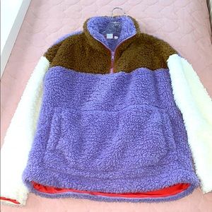 Gap colorblock Sherpa half zip pullover NWOT